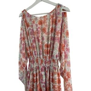 MISA Los Angeles‎ Graziella Dress in Cora Flora Womens Small Drape Flowy Sheer